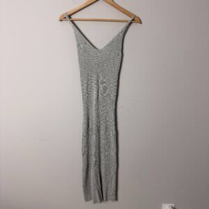 All Row Ribbed Green Midi Dress Medium